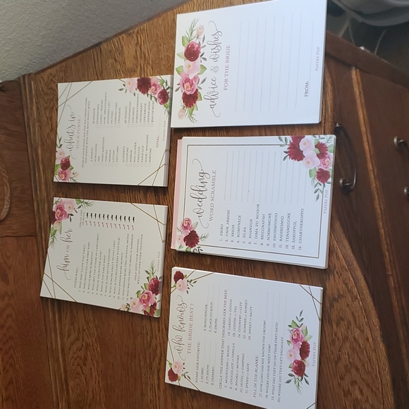 Papery Pop Other - Papery Pop Bridal Shower Games 5 with 30 Sheets of each